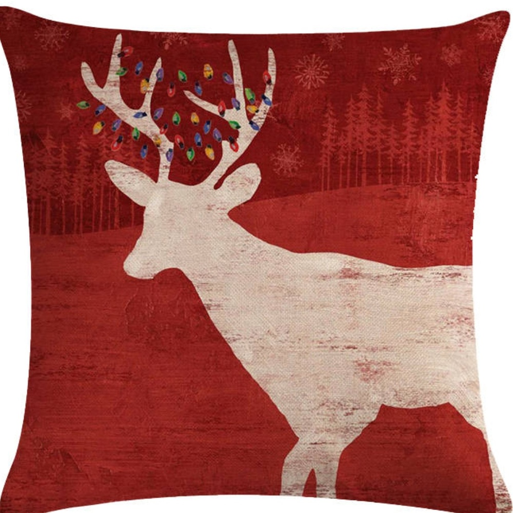 Pillow Cover- NEW- Christmas Deer Reindeer
